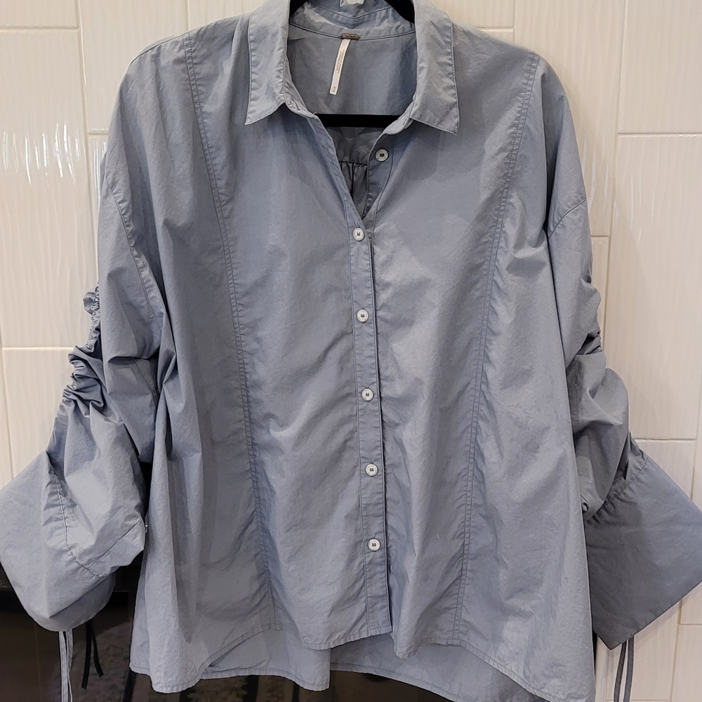 Womens Free People Oversized Poplin Blouse Size M